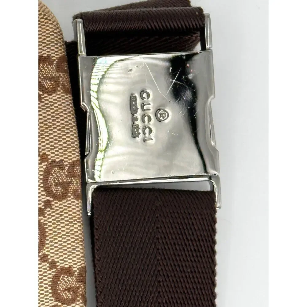 Gucci GG Canvas Belt Bag 28566 Beige Brown Canvas/Leather Made in Italy